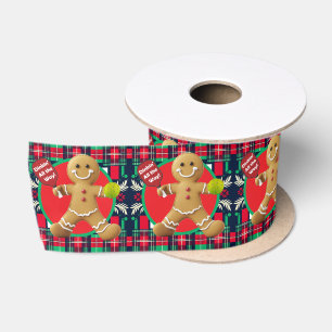 Gingerbread Pickleball Party Satin Ribbon