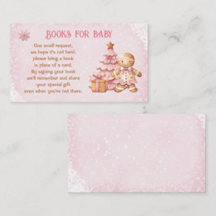 Gingerbread Pink Baby Shower Books For Baby Enclosure Card