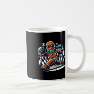 Gingerbread Playing Bowling Ll And Pins Christmas  Coffee Mug