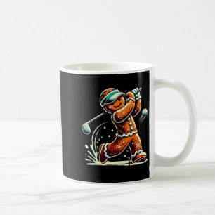 Gingerbread Playing Golf Ball Christmas Golf Lover Coffee Mug