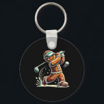 Gingerbread Playing Golf Ball Christmas Golf Lover Key Ring<br><div class="desc">Gingerbread Playing Golf Ball Christmas Golf Lover Xmas</div>