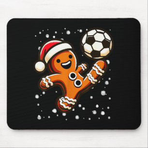 Gingerbread Plays Soccer Bicycle Kick, Cookie Chri Mouse Pad