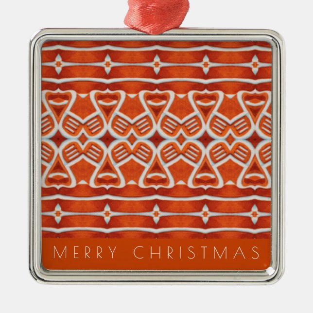 GINGERBREAD Premium Square Ornament + Text (Front)