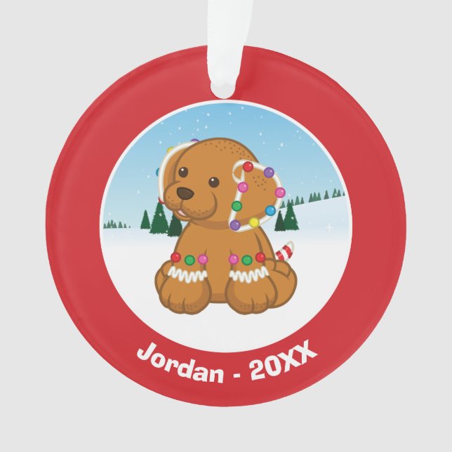 Gingerbread Puppy Ornament (Front)