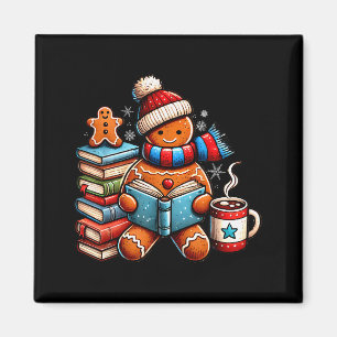 Gingerbread Reading Book Lovers Christmas Bookworm Magnet