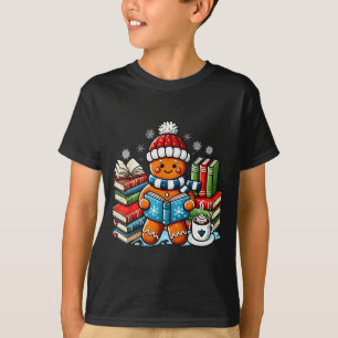 Gingerbread Reading Teacher Bookish Library Kids U T-Shirt