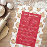 Gingerbread Recipe Sweet Christmas Keepsake Gift Tea Towel<br><div class="desc">This sweet Christmas kitchen towel features a border of watercolor gingerbread cookies and simple typography on a festive red background. This kitchen towels makes a fabulous gift for sharing your favourite gingerbread recipes, whether it's yours or a beloved family member. It's a thoughtful gift that will be treasured year after...</div>