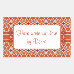 GINGERBREAD Rectangle "Hand Made" Stickers
