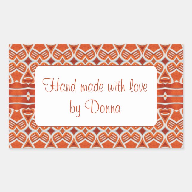 GINGERBREAD Rectangle "Hand Made" Stickers (Front)