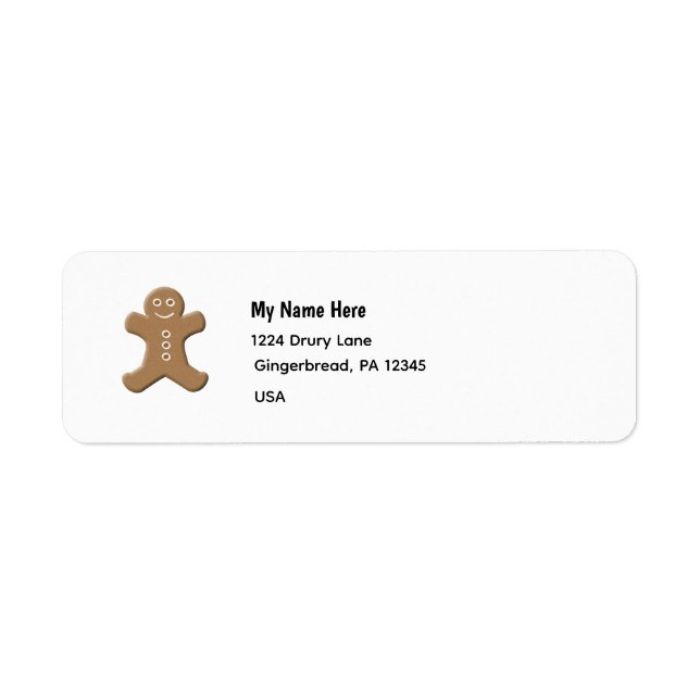Gingerbread Return Address Label (Front)