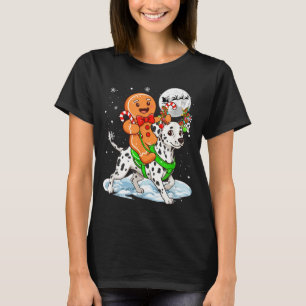 Gingerbread Ridding Dalmatian Reindeer Christmas B T-Shirt