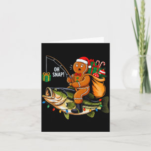 Gingerbread Riding B Fish Christmas Fishing Xmas P Card