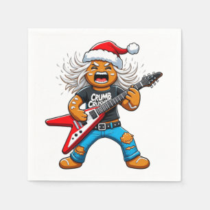 Gingerbread Rock Guitar Christmas 2026 Holiday   Napkin