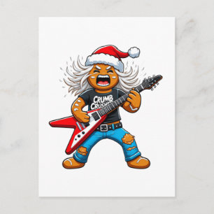 Gingerbread Rock Guitar Christmas 2026 Holiday Postcard