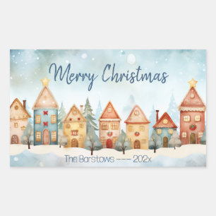 Gingerbread Row Houses Christmas Sticker