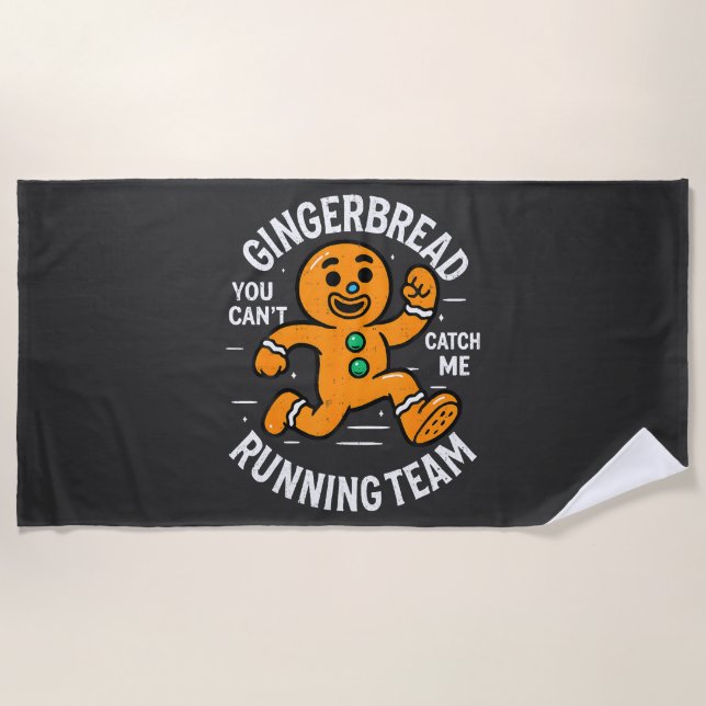Gingerbread Running Team Beach Towel (Front)