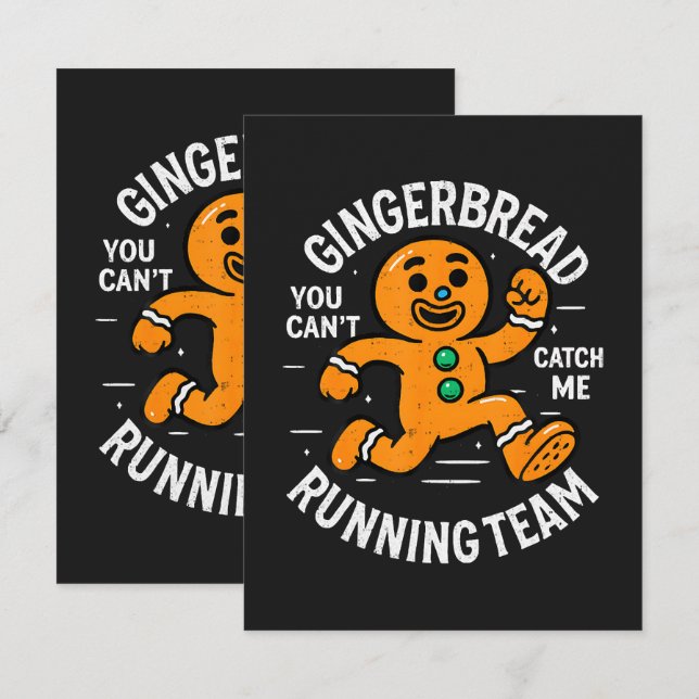 Gingerbread Running Team Card (Front/Back)