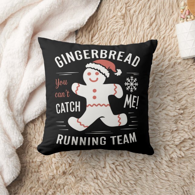 Gingerbread Running Team Christmas Humour Cushion (Blanket)