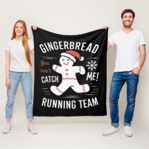 Gingerbread Running Team Christmas Humour Fleece Blanket