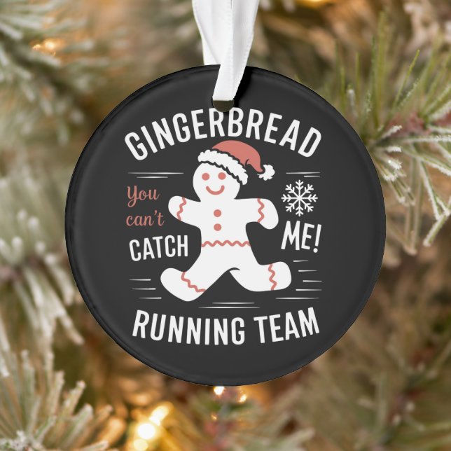 Gingerbread Running Team Christmas Humour Ornament (Tree)