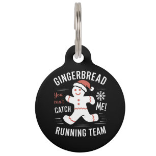 Gingerbread Running Team Christmas Humour Pet Tag