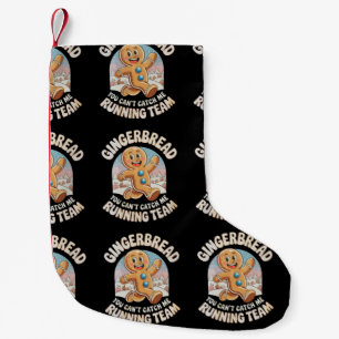 Gingerbread Running Team Christmas Xmas Holiday Small Christmas Stocking