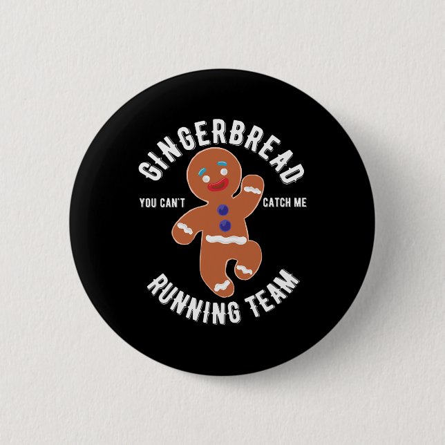 Gingerbread Running Team Fun Gingerbread Christmas 6 Cm Round Badge (Front)