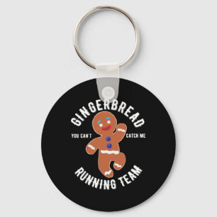 Gingerbread Running Team Fun Gingerbread Christmas Key Ring