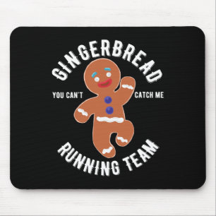 Gingerbread Running Team Fun Gingerbread Christmas Mouse Pad