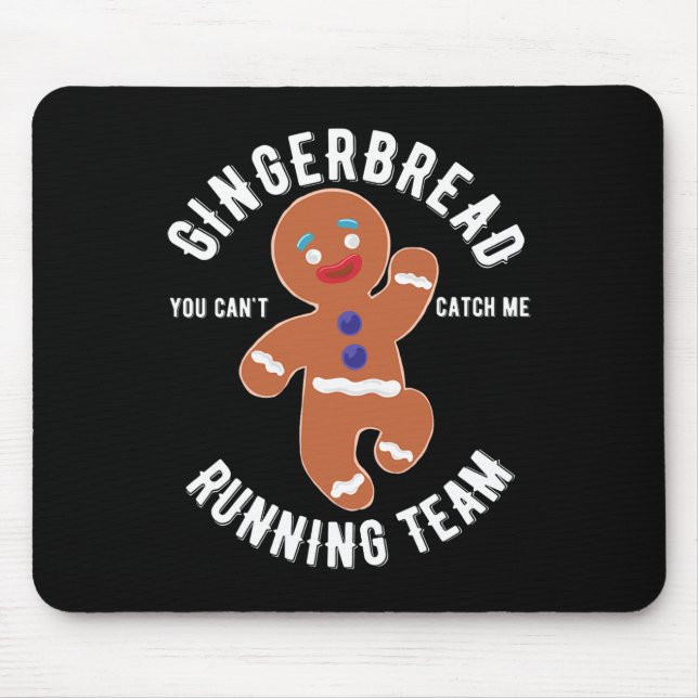 Gingerbread Running Team Fun Gingerbread Christmas Mouse Pad (Front)