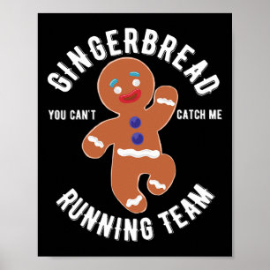 Gingerbread Running Team Fun Gingerbread Christmas Poster