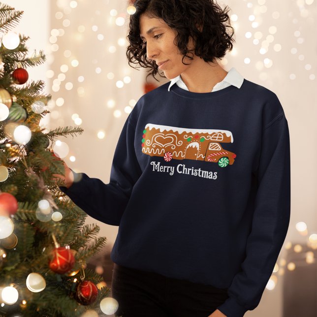 Gingerbread RV Class C Camper Christmas Graphic Sweatshirt (Creator Uploaded)
