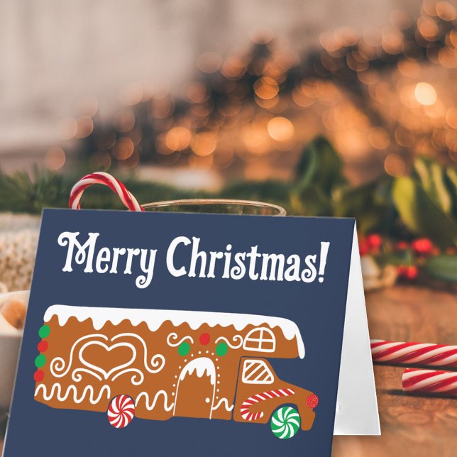 Gingerbread RV Class C Camper Custom Holiday Card (Creator Uploaded)