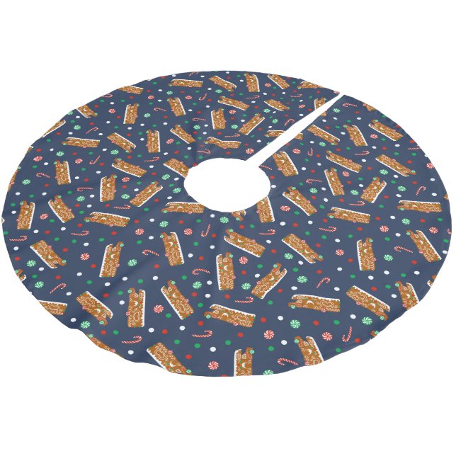 Gingerbread RVs Class C Camper Christmas Brushed Polyester Tree Skirt (Angled)