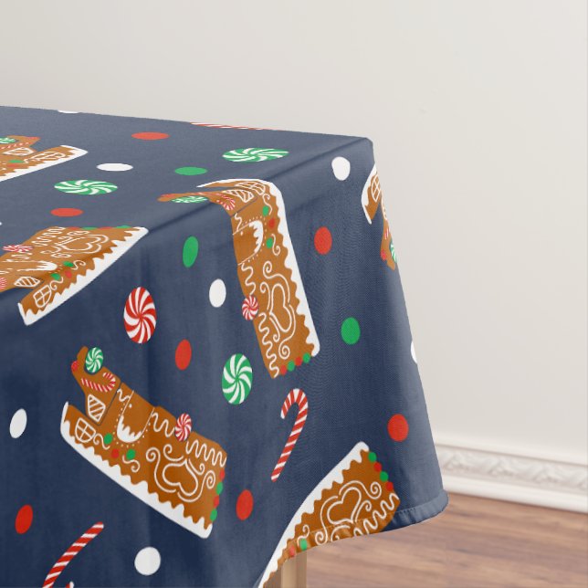 Gingerbread RVs Class C Camper Christmas Tablecloth (In Situ)