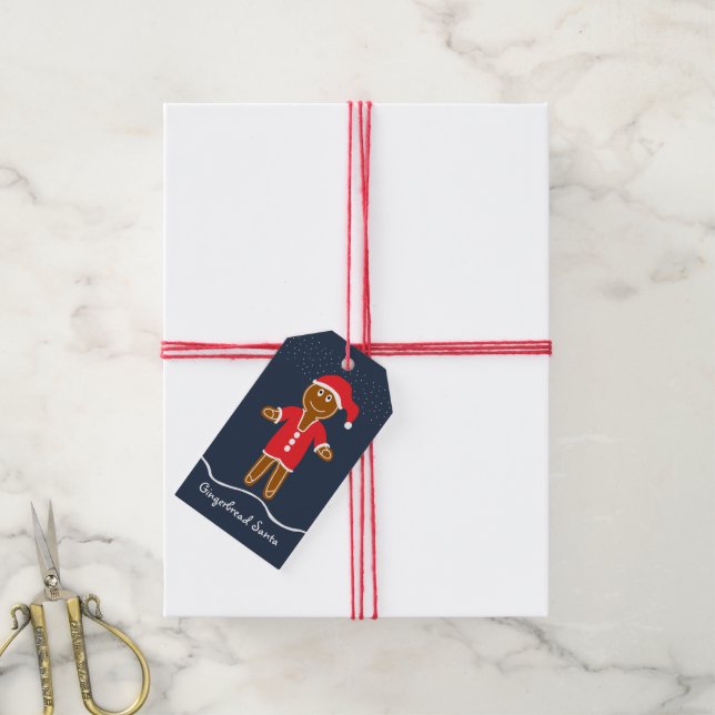 Gingerbread Santa Christmas Gift Tags (With Twine)