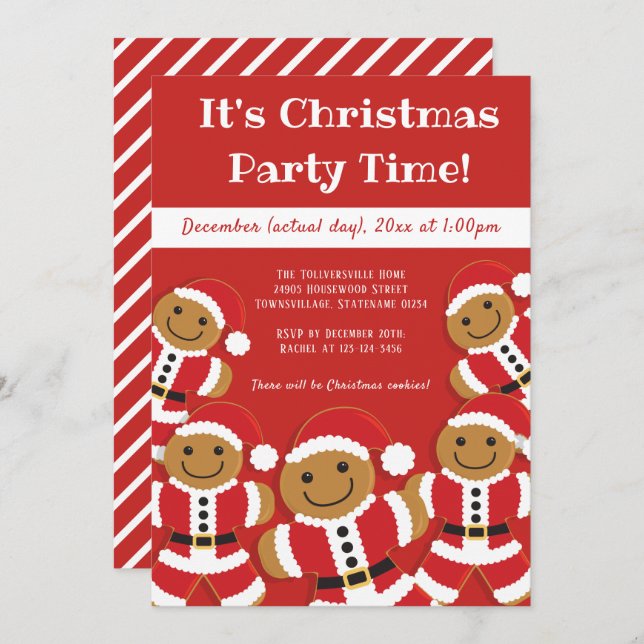 Gingerbread Santa | Christmas Party Invitation (Front/Back)