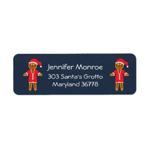 Gingerbread Santa Christmas Return Address Label