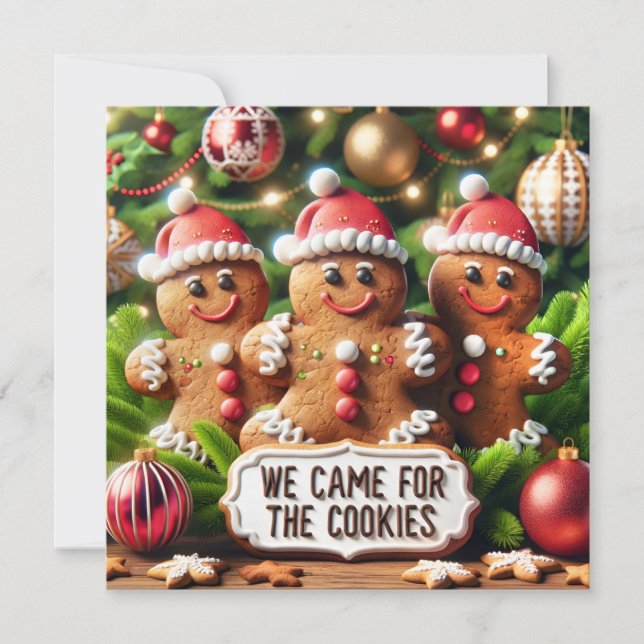 Gingerbread Santa Claus Holiday Card (Front)