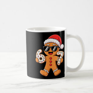 Gingerbread Santa With Sungles Holding 67 Cookies Coffee Mug