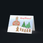 Gingerbread Schoolhouse Teacher Christmas Card<br><div class="desc">A Christmas card for teachers featuring a gingerbread schoolhouse scene complete with snow,  trees,  teacher,  and students.  Front text reads "Merry Christmas!"  Personalise the inside with your own message.</div>