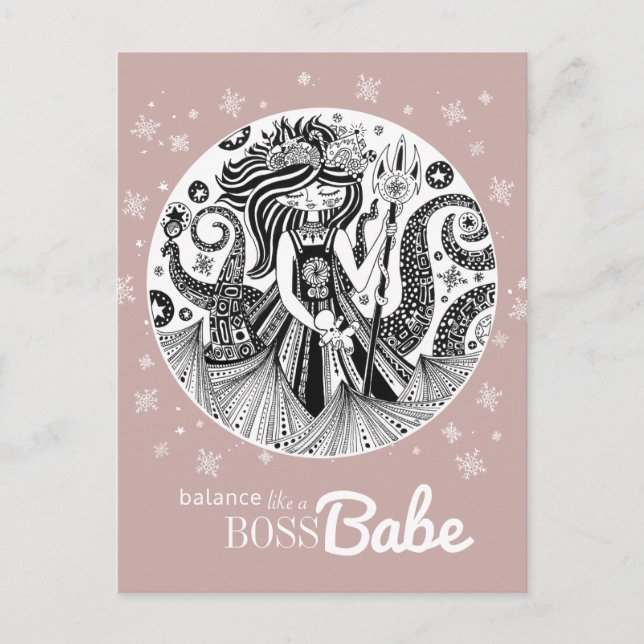 Gingerbread Sea Witch | Dark Rose Gold Pink Postcard (Front)