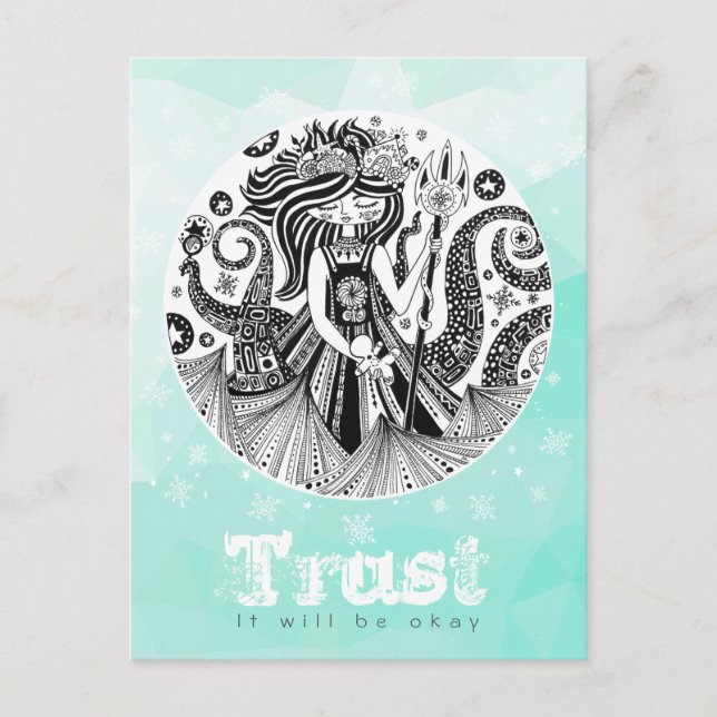 Gingerbread Sea Witch | pastel green Postcard (Front)