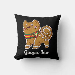Gingerbread shiba inu Dog gift for christmas Cushion