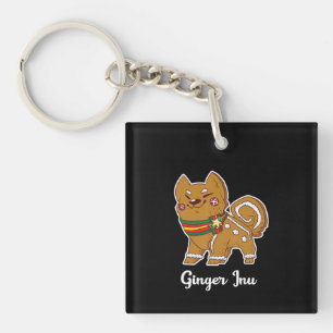 Gingerbread shiba inu Dog gift for christmas Key Ring
