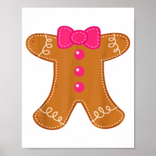 Gingerbread Shirt Adult Kids Men Women Cookie Cost Poster