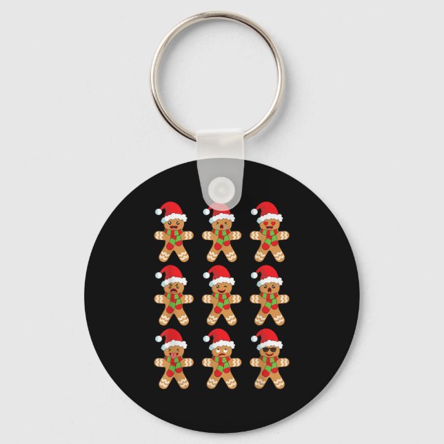 Gingerbread Shirt Funny Cute Christmas Gingerbread Key Ring (Front)