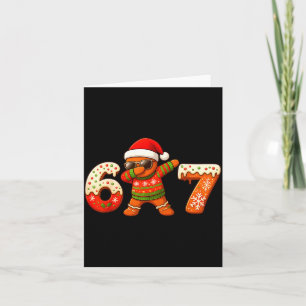 Gingerbread Six Seven 67 Ice Cream Drip Christmas Card