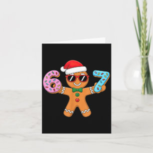 Gingerbread Six Seven 67 Ice Cream Drip Christmas Card