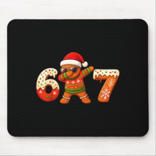 Gingerbread Six Seven 67 Ice Cream Drip Christmas Mouse Pad